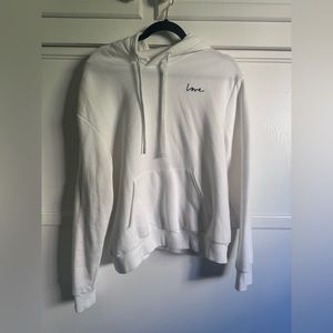 H&M/Divided White “Love” High-Low Sweater